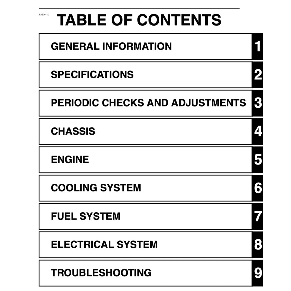 Yamaha YZF-R1 (2012-2014) SERVICE WORKSHOP MANUAL + PARTS CATALOGUE + OWNER'S MANUAL
