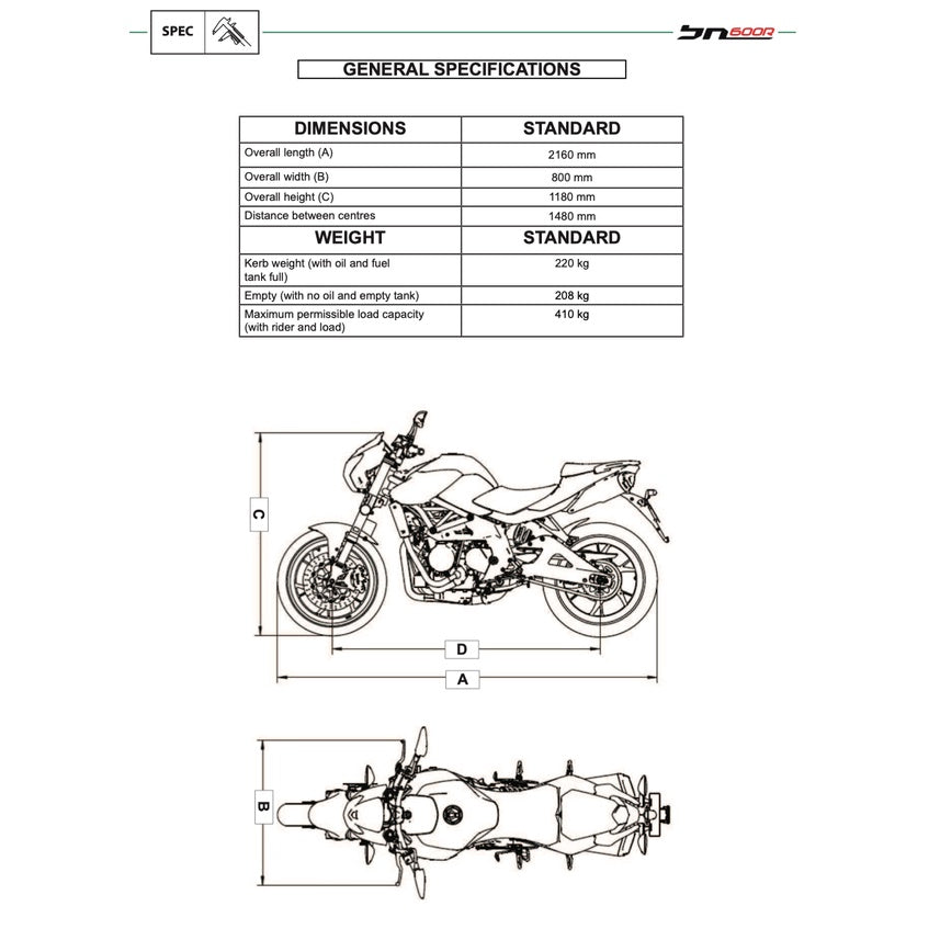 BENELLI BN600 R (2014-2018) SERVICE WORKSHOP MANUAL + PARTS CATALOGUE + OWNER'S MANUAL