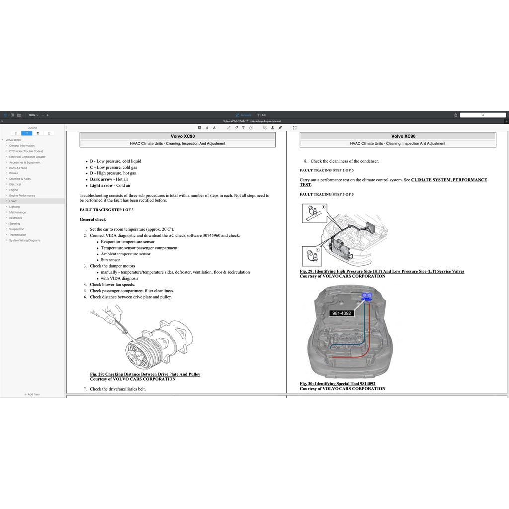 VOLVO XC90 (2007-2014) SERVICE WORKSHOP MANUAL