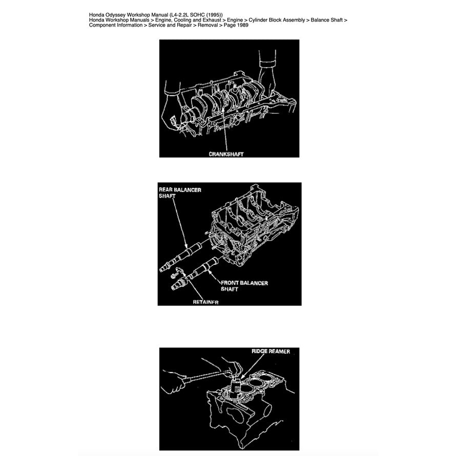 HONDA ODYSSEY RA 1/2/3/4/5 (1994-1999) SERVICE WORKSHOP MANUAL