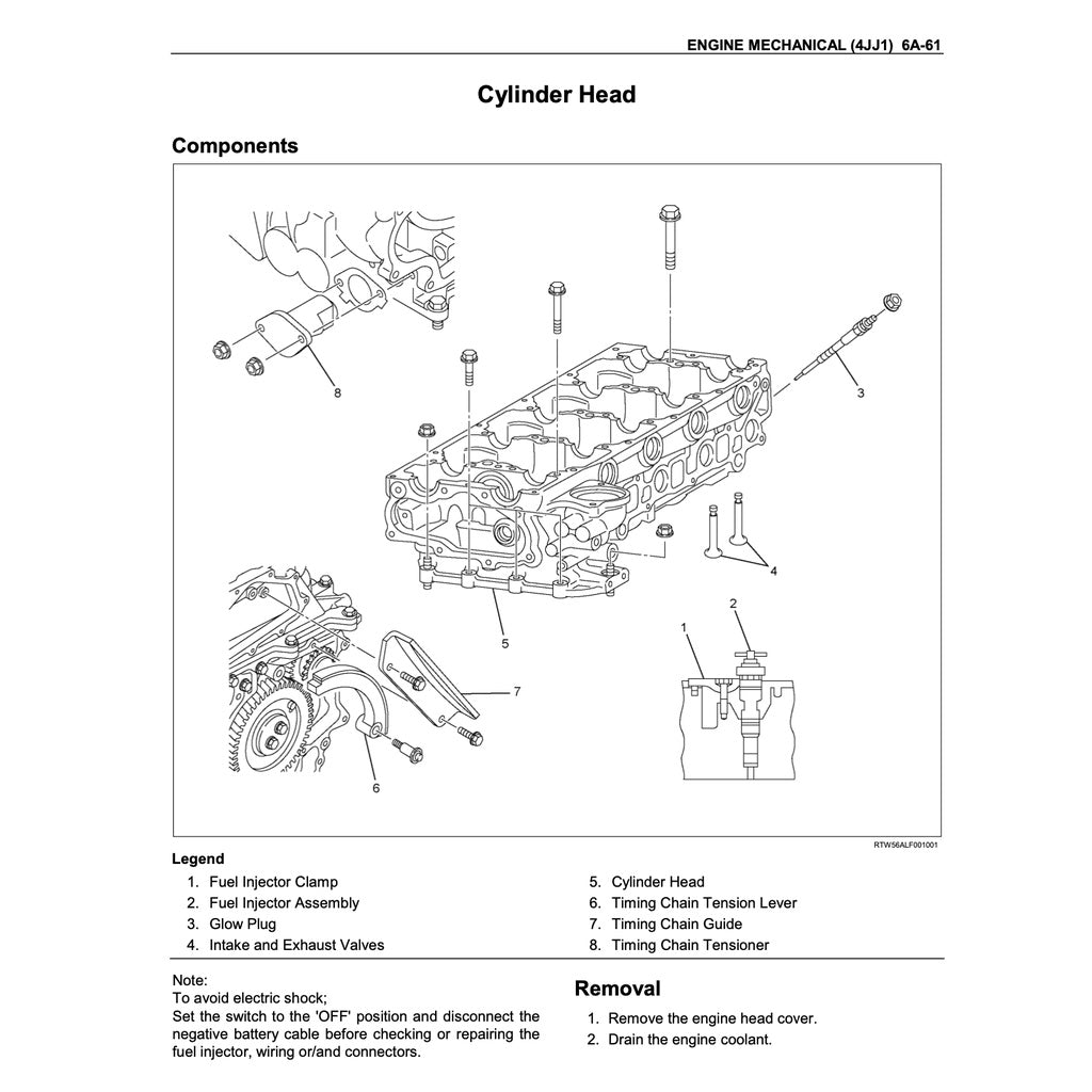 ISUZU ENGINE 4JJ1 SERVICE WORKSHOP MANUAL / ISUZU D-MAX