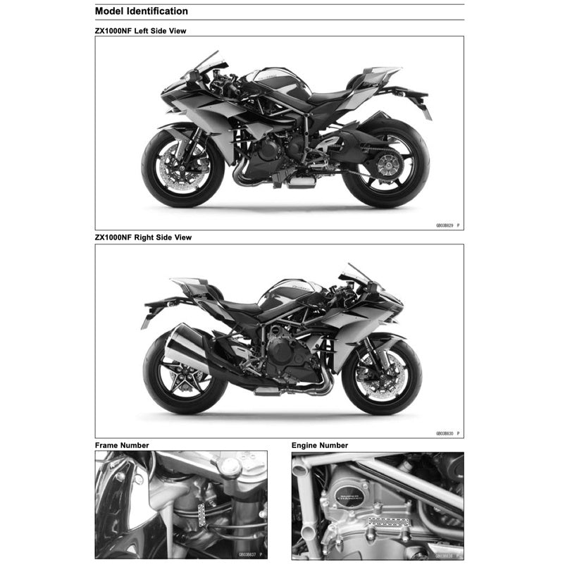 KAWASAKI NINJA H2 (2015-2017) SERVICE WORKSHOP MANUAL + PARTS CATALOGUE + OWNER'S MANUAL