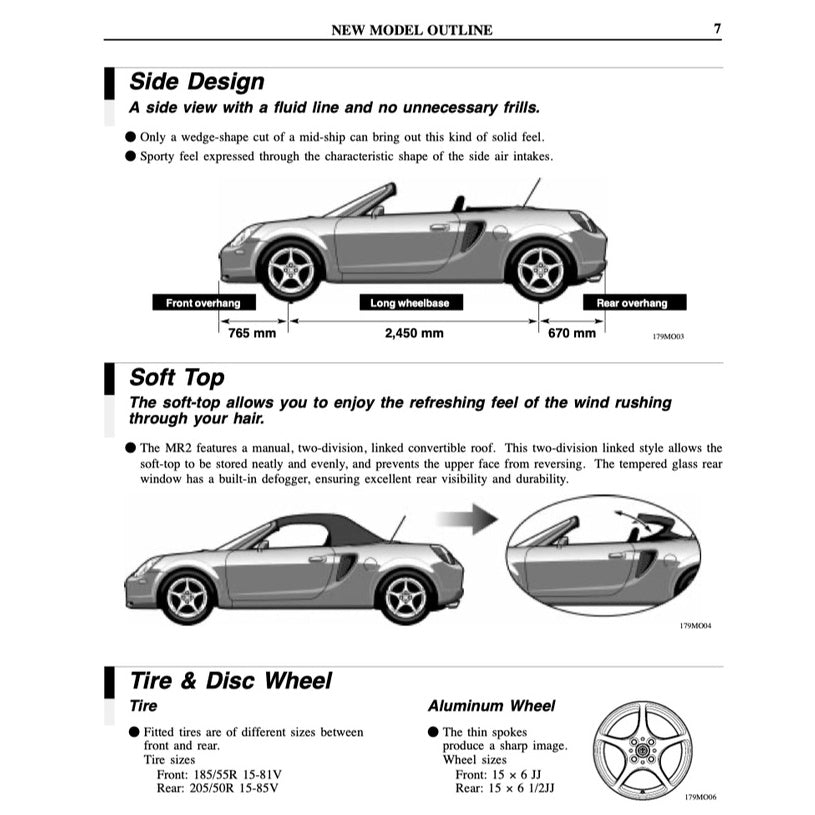 TOYOTA MR-2 SW30 - SPYDER (2000-2007) SERVICE WORKSHOP MANUAL