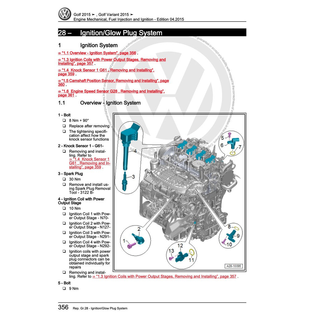 VW GOLF MK7 (2013-2020) SERVICE REPAIR WORKSHOP MANUAL