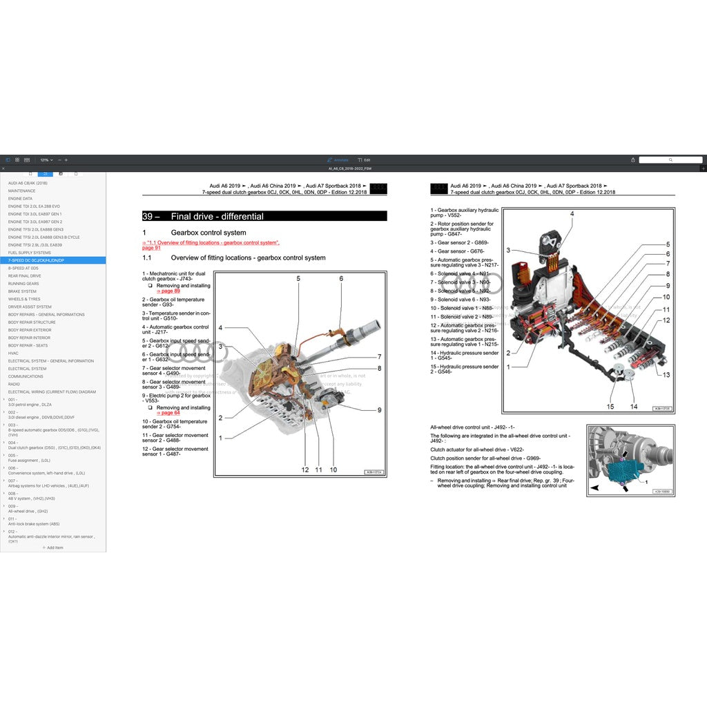 AUDI A6 C8/4K (2018-2022) SERVICE WORKSHOP MANUAL