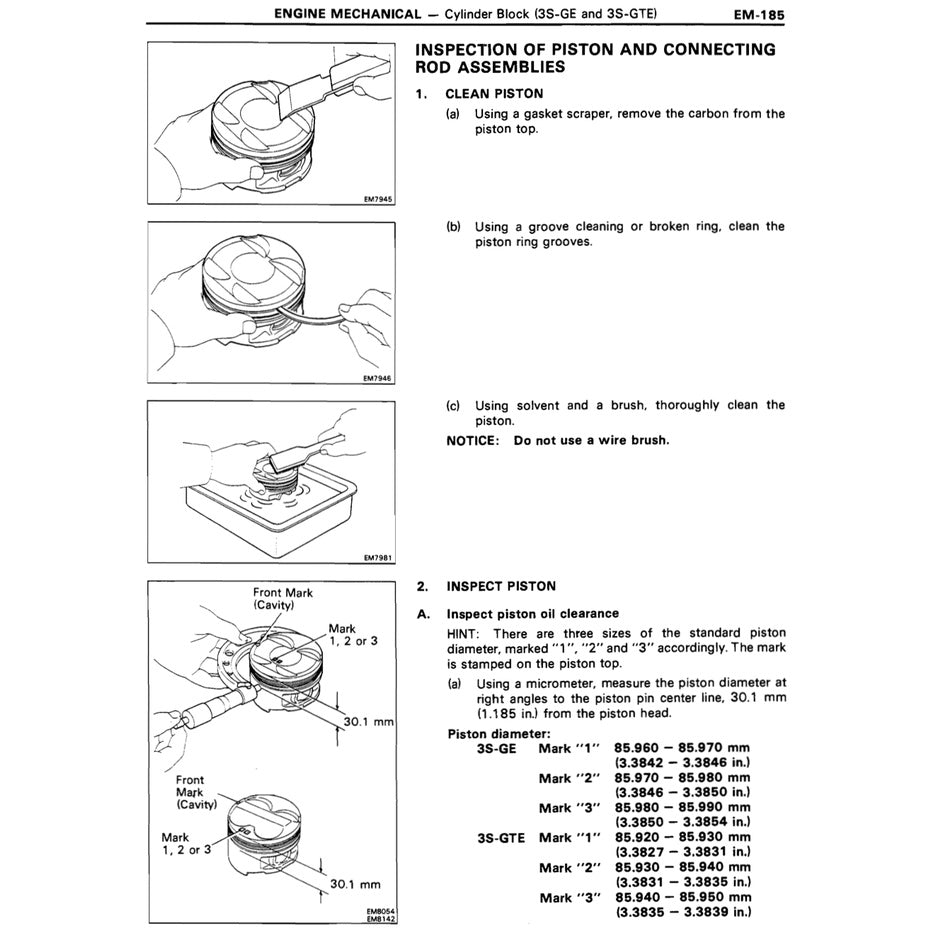 TOYOTA ENGINE 3S-GE / 3S-GTE/ 5S-FE SERVICE REPAIR WORKSHOP MANUAL
