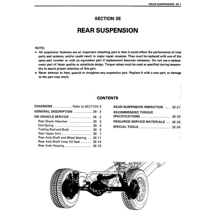 SUZUKI VITARA ET/TA (1989-1998) SERVICE WORKSHOP MANUAL