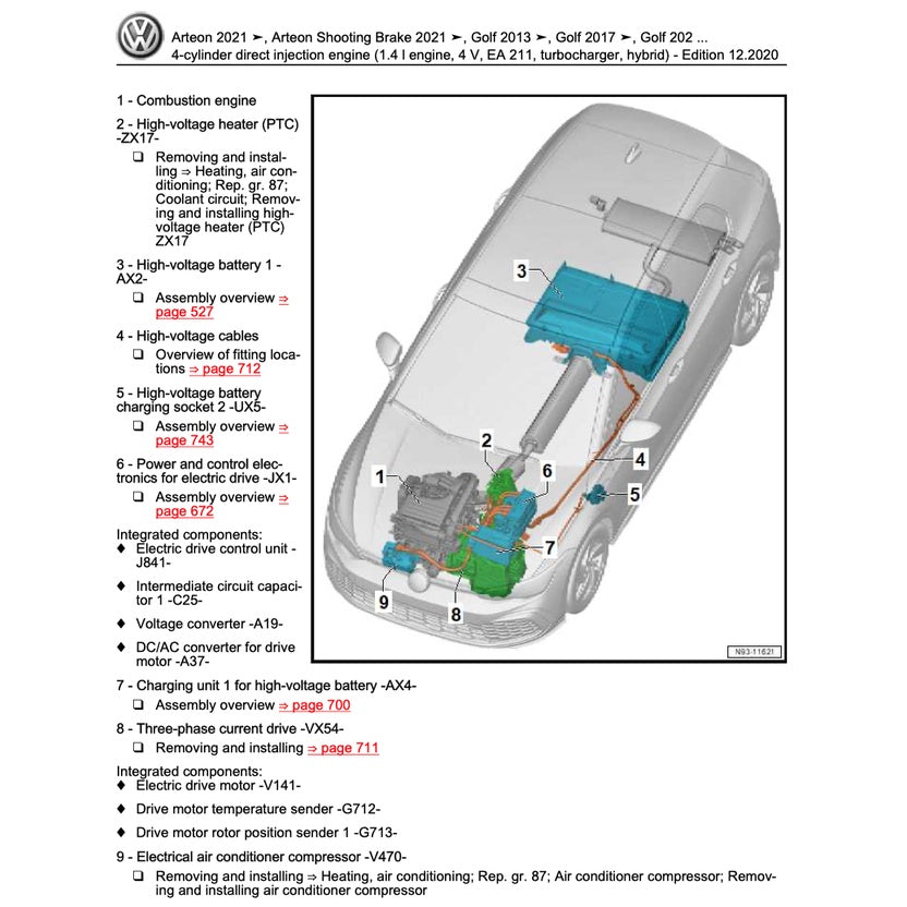 VW GOLF MK8 (2020-2023) SERVICE WORKSHOP MANUAL