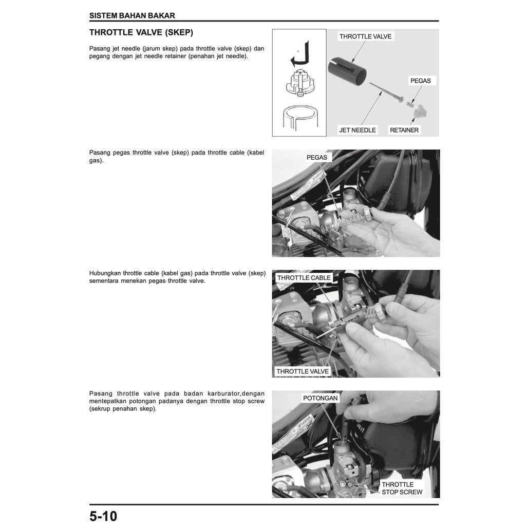 HONDA WAVE 125 (2002+) SERVICE WORKSHOP MANUAL / BUKU PEDOMAN REPARASI