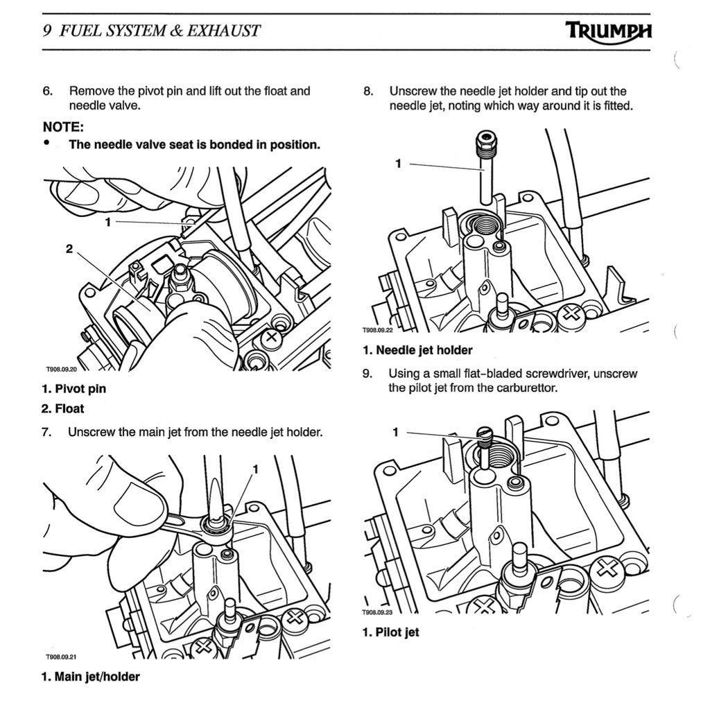 TRIUMPH BONNEVILLE T100 /THRUXTON/SCRAMBLER/AMERICA/SPEEDMASTER (2001-2016) SERVICE WORKSHOP MANUAL