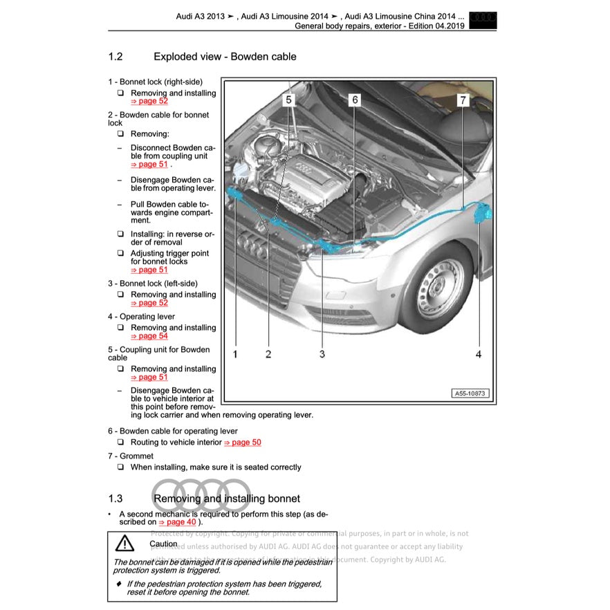 AUDI A3 (2013-2020) SERVICE WORKSHOP MANUAL