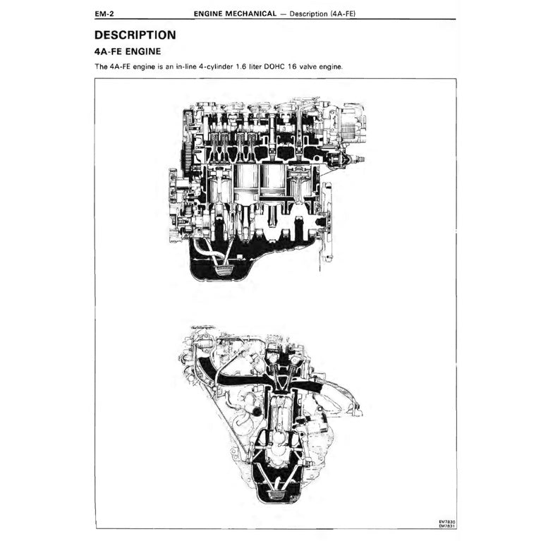 TOYOTA ENGINE 4A-FE SERVICE REPAIR WORKSHOP MANUAL