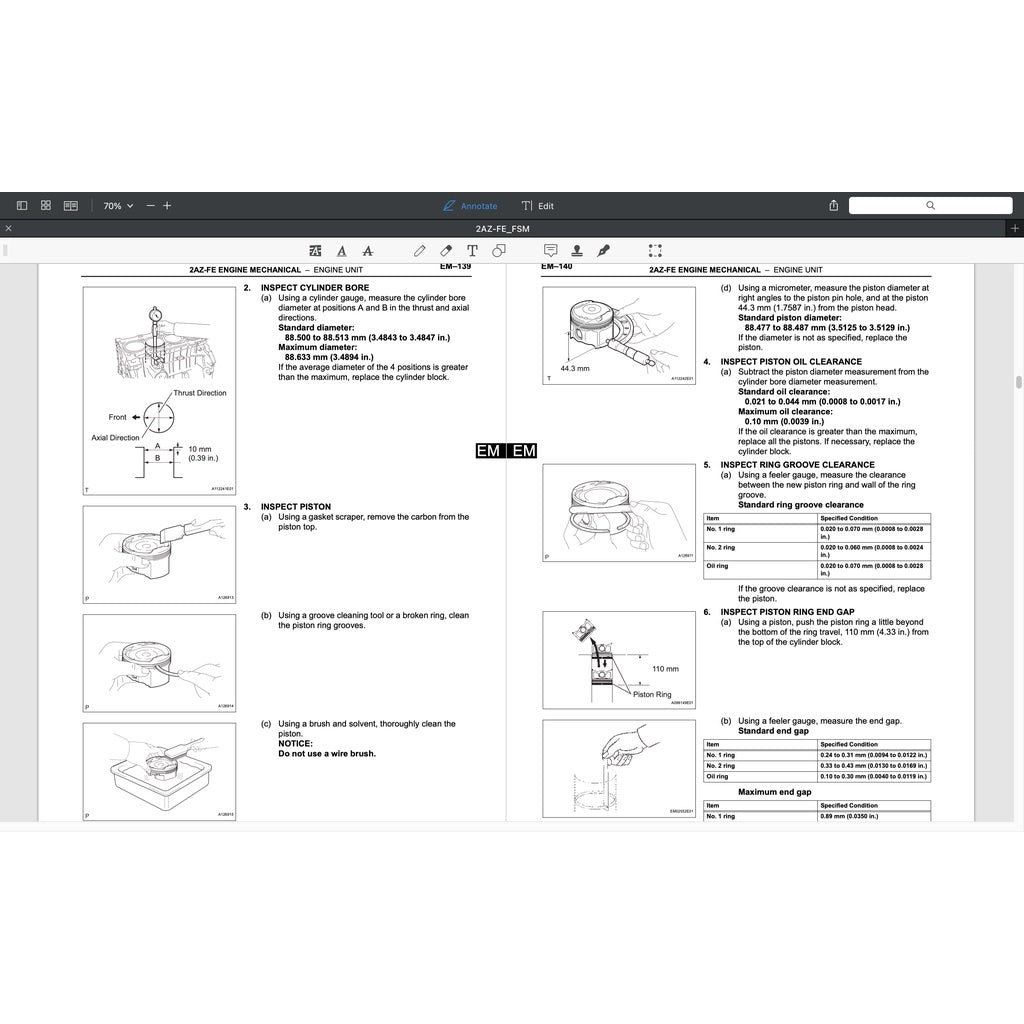 TOYOTA ENGINE 2AZ-FE SERVICE REPAIR WORKSHOP MANUAL