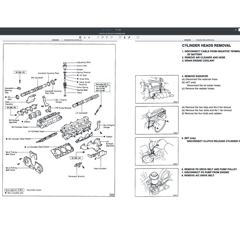 TOYOTA ENGINE 3VZ-E SERVICE REPAIR WORKSHOP MANUAL