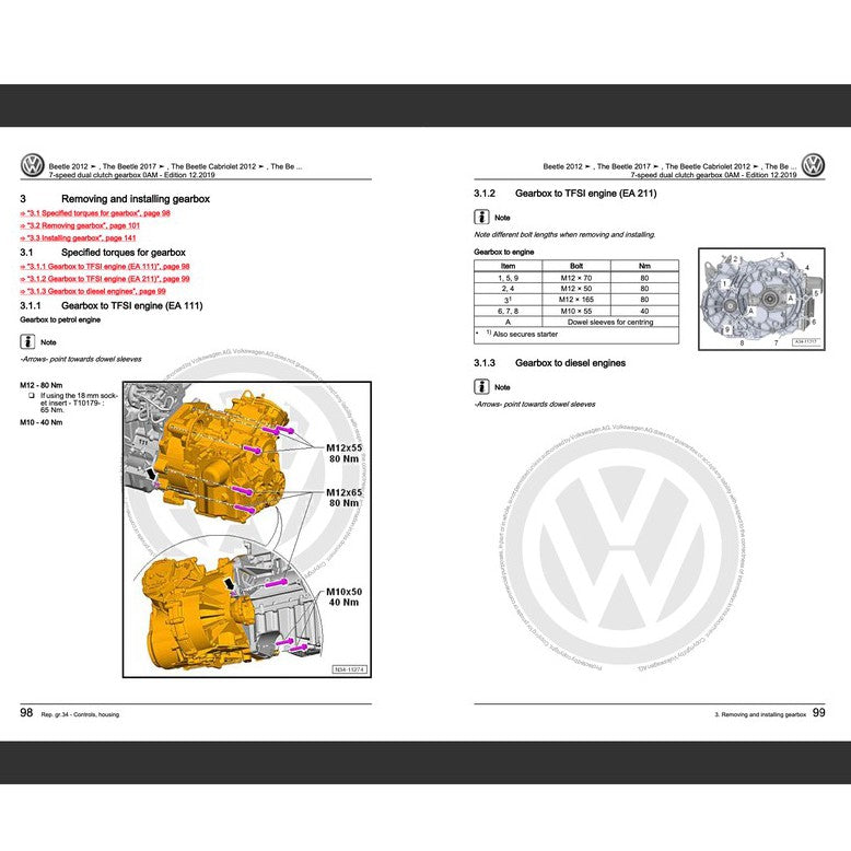 VW NEW BEETLE A5 (2012-2019) FACTORY SERVICE WORKSHOP MANUAL