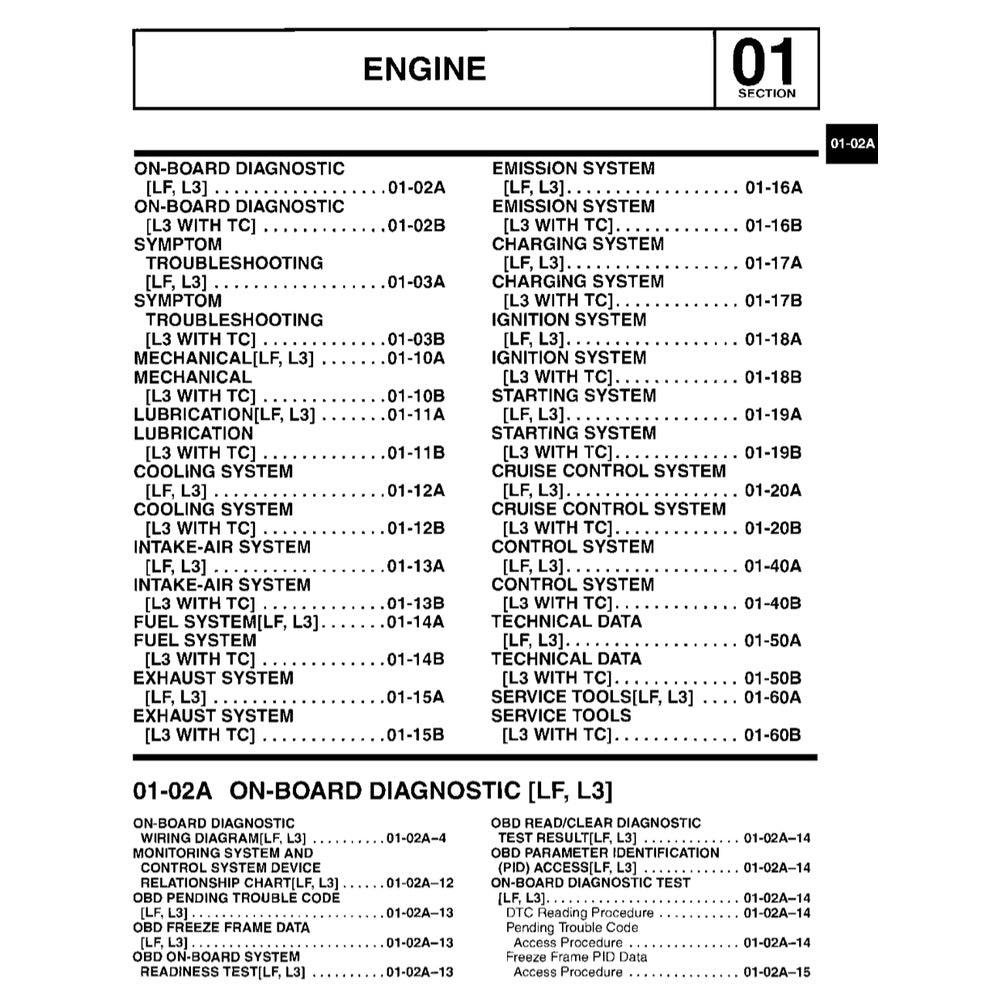 MAZDA 3 BK (2003-2009) SERVICE WORKSHOP MANUAL