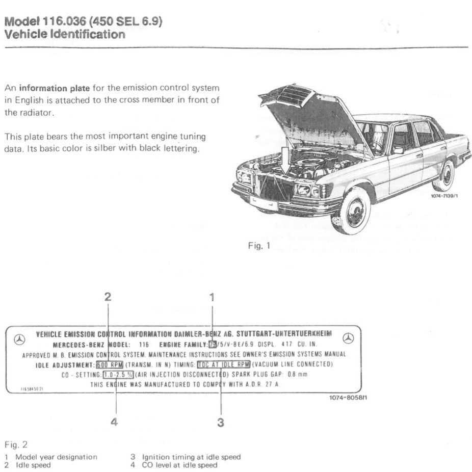 MERCEDES-BENZ W116 (1972-1980) SERVICE WORKSHOP MANUAL