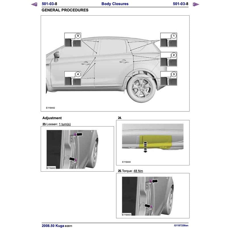 FORD KUGA MK1 C394 (2008-2013) SERVICE WORKSHOP MANUAL