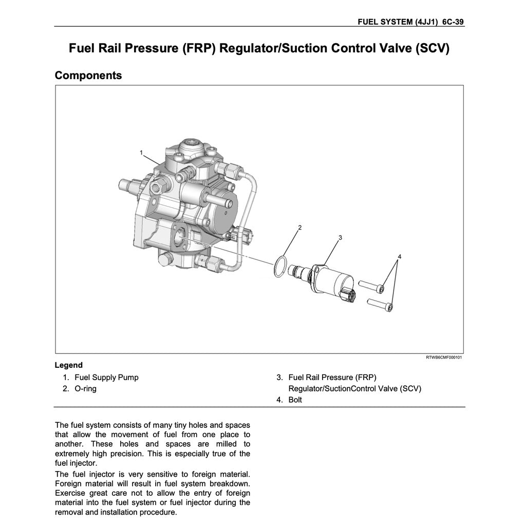 ISUZU ENGINE 4JJ1 SERVICE WORKSHOP MANUAL / ISUZU D-MAX