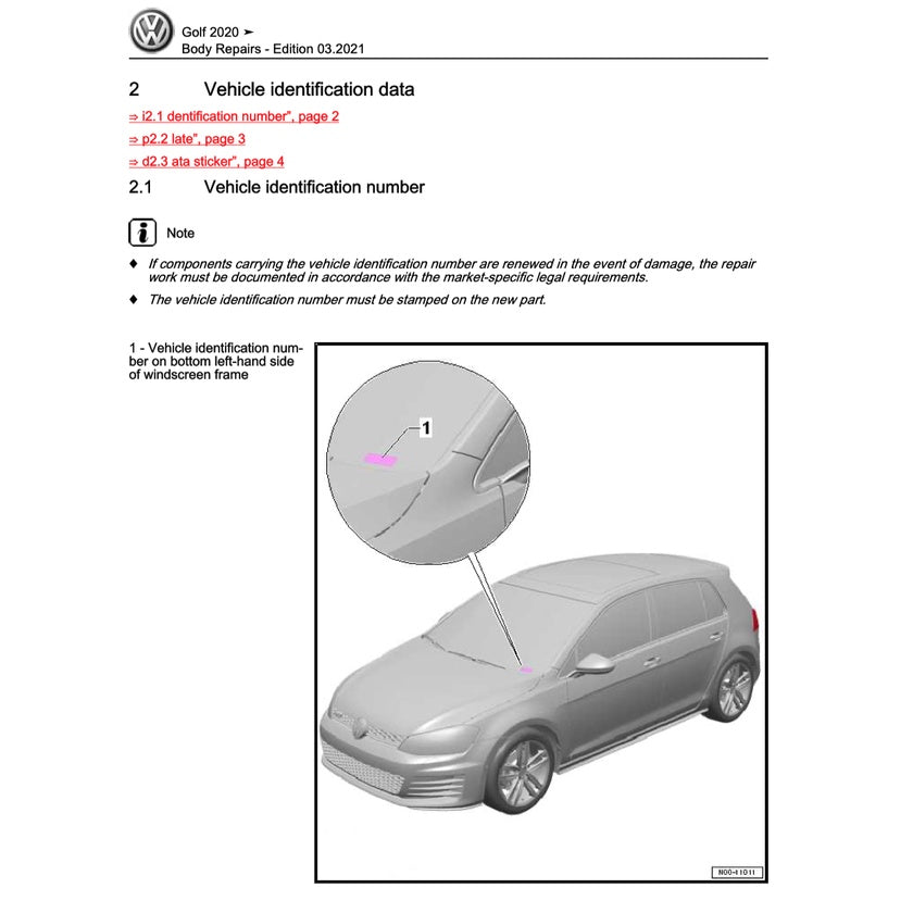 VW GOLF MK8 (2020-2023) SERVICE WORKSHOP MANUAL