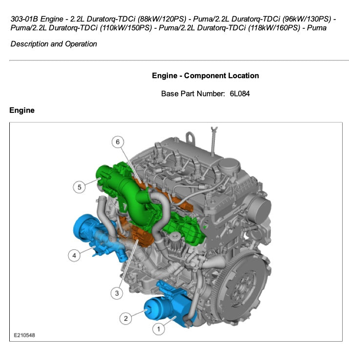 FORD ENGINE DURATORQ /PUMA 2.2.L TDCI SERVICE WORKSHOP MANUAL