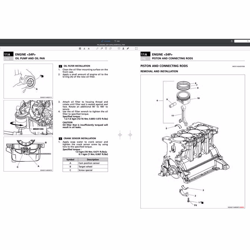 PROTON CAMPRO S4P IAFM ENGINE WORKSHOP MANUAL + AUTOMATIC TRANSMISSION F4A4A