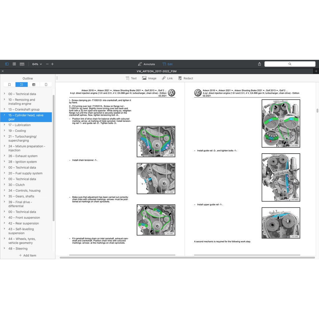 VW ARTEON (2017-2022) SERVICE WORKSHOP MANUAL