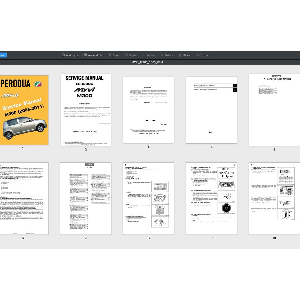PERODUA MYVI M300 (2005-2011) SERVICE WORKSHOP MANUAL