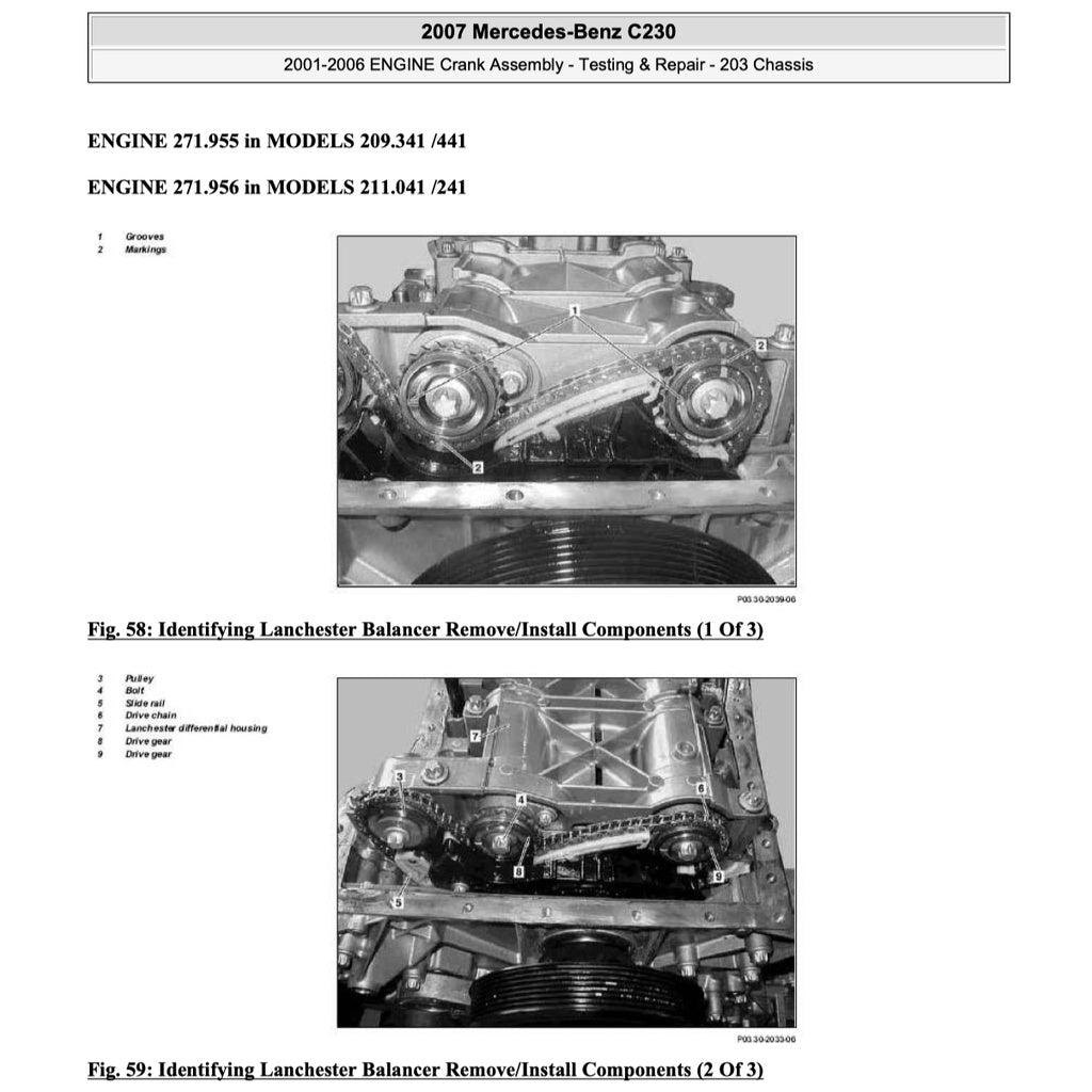 MERCEDES BENZ C-CLASS W203 C230 (2001-2007) SERVICE WORKSHOP MANUAL