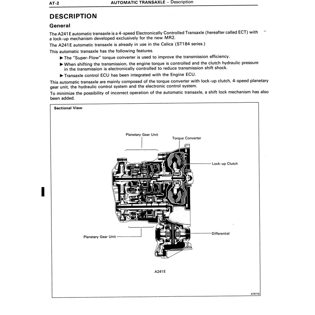 TOYOTA MR-2 SW20 (1989-1999) SERVICE WORKSHOP MANUAL