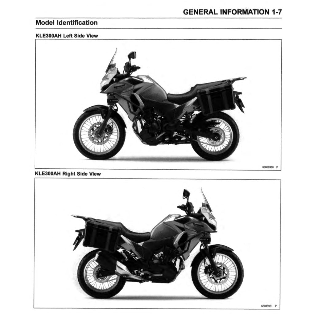 KAWASAKI VERSYS-X KLE300 ABS (2017-2022) SERVICE WORKSHOP MANUAL + PARTS CATALOGUE + OWNER'S MANUAL