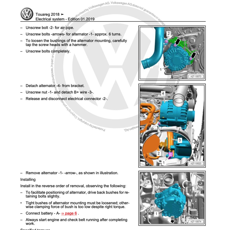 VW TOUAREG III CR7 (2018) SERVICE WORKSHOP MANUAL