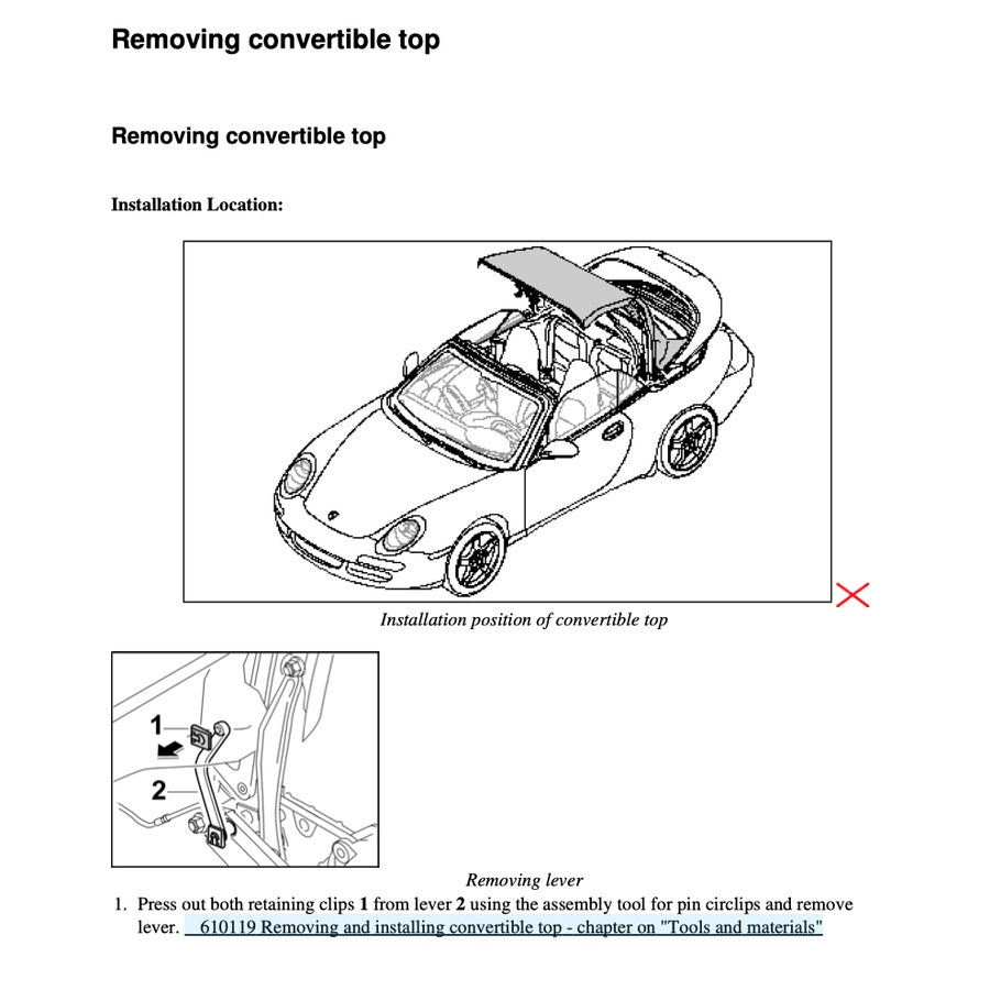 PORSCHE 911 997 (2004-2013) CONVERTIBLE TOP/ TARGA TOP SERVICE REPAIR MANUAL