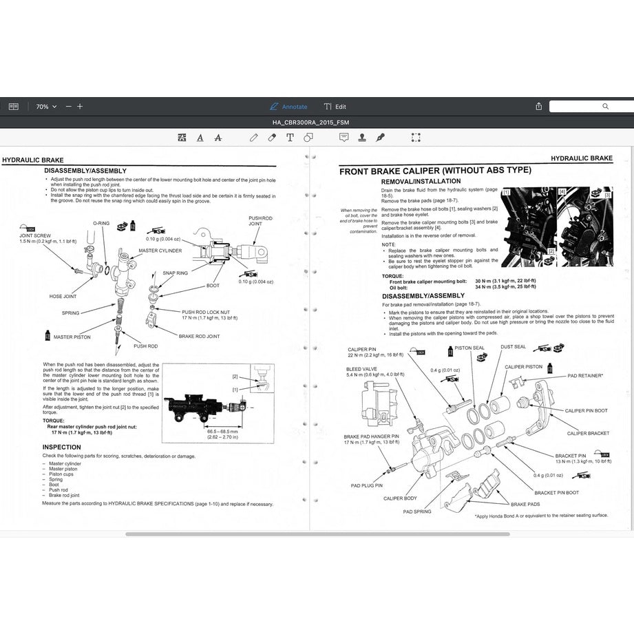 HONDA CBR 300 R (2015-2022) SERVICE WORKSHOP MANUAL + PARTS CATALOGUE + OWNER'S MANUAL / CBR300R