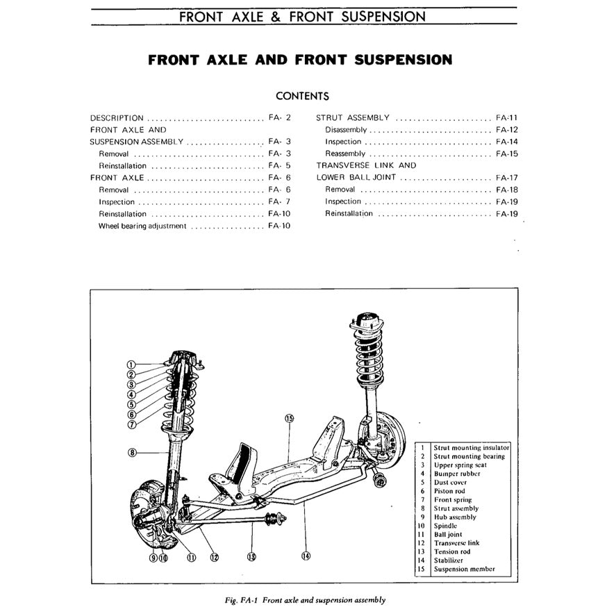 DATSUN 1200 B110 (1970-1973) SERVICE WORKSHOP MANUAL