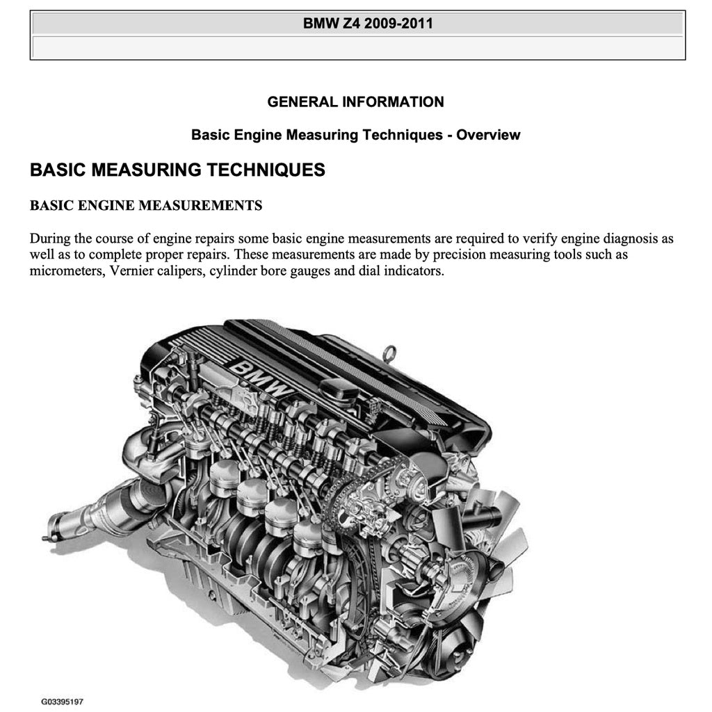 BMW Z4 E89 N52 N54 (2009-2016) SERVICE WORKSHOP MANUAL