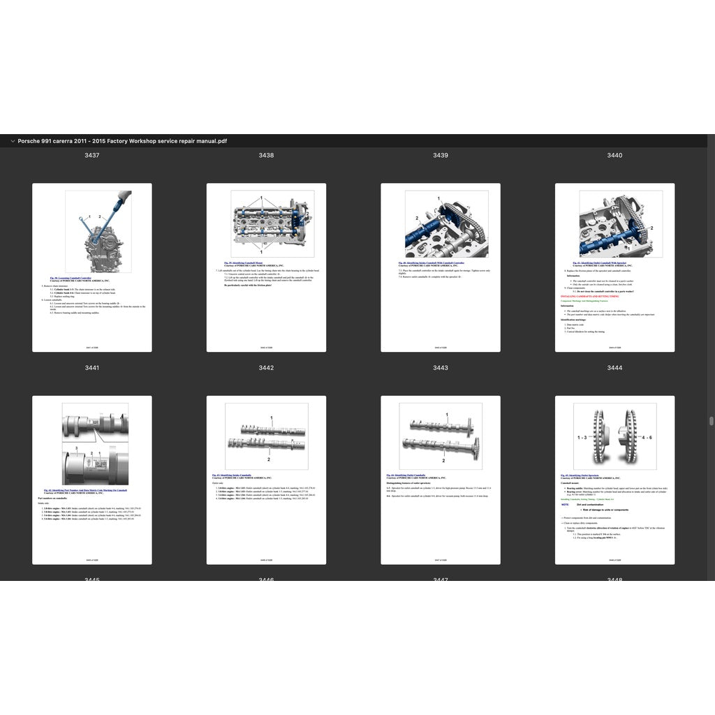 PORSCHE 911 991.1 (2011-2016) SERVICE WORKSHOP MANUAL + PARTS CATALOGUE