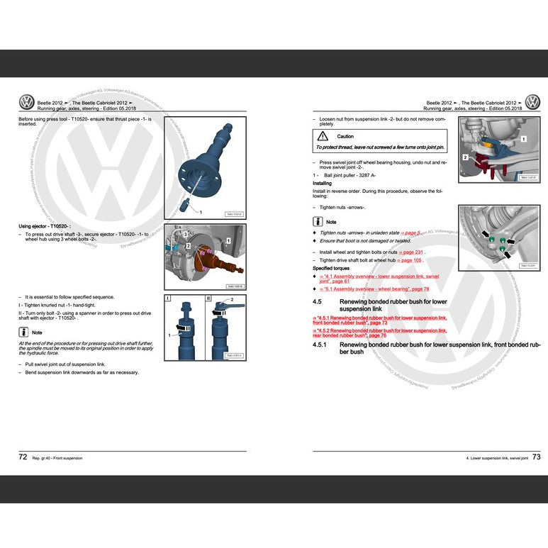 VW NEW BEETLE A5 (2012-2019) FACTORY SERVICE WORKSHOP MANUAL