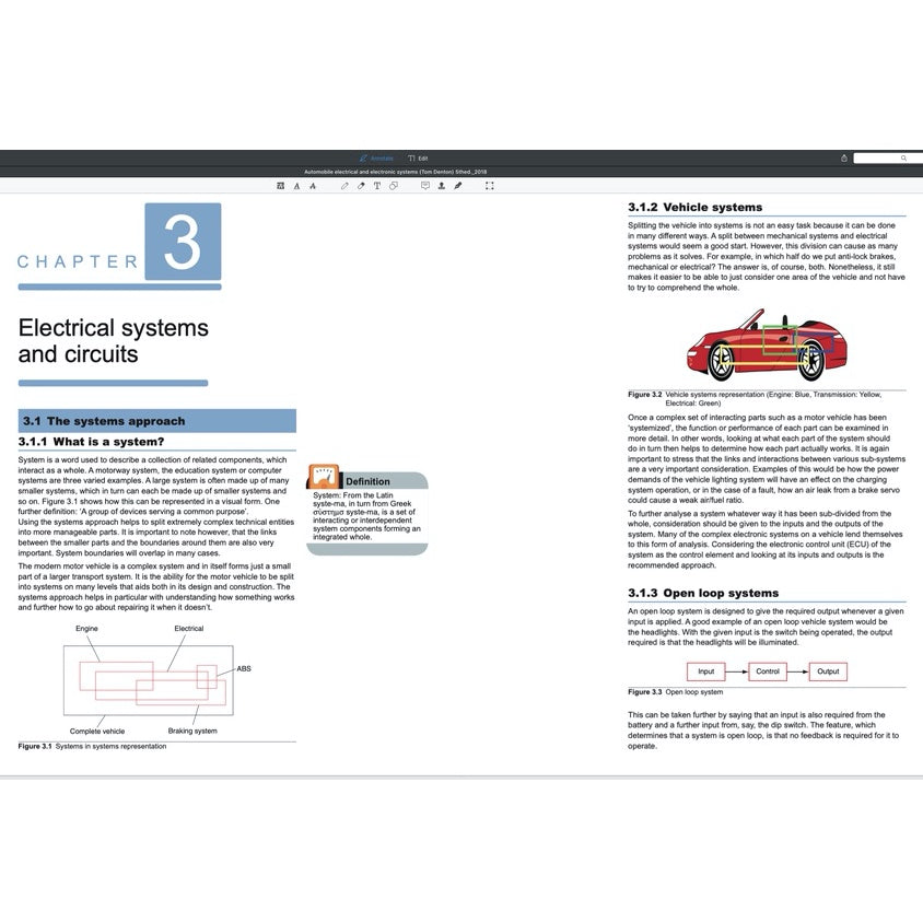 AUTOMOBILE ELECTRICAL AND ELECTRONIC SYSTEMS, 5th Edition, 2018 - TOM DENTON
