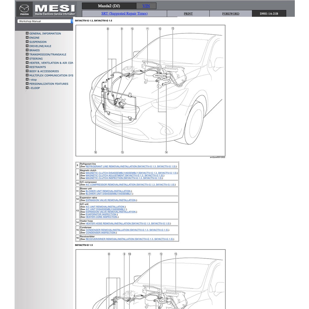 MAZDA 2 DJ (2015-2022) SERVICE WORKSHOP MANUAL