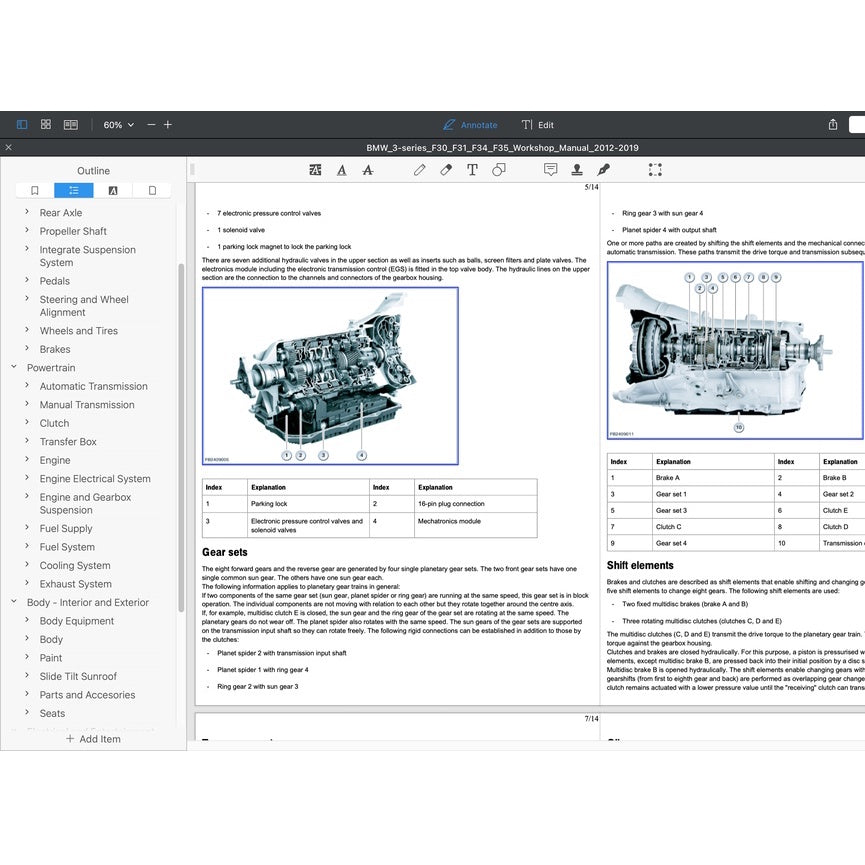 BMW 3 SERIES F30 316i / 318i / 320i / 330e / 330i / 335i/ 320d (2012-2019) SERVICE WORKSHOP MANUAL