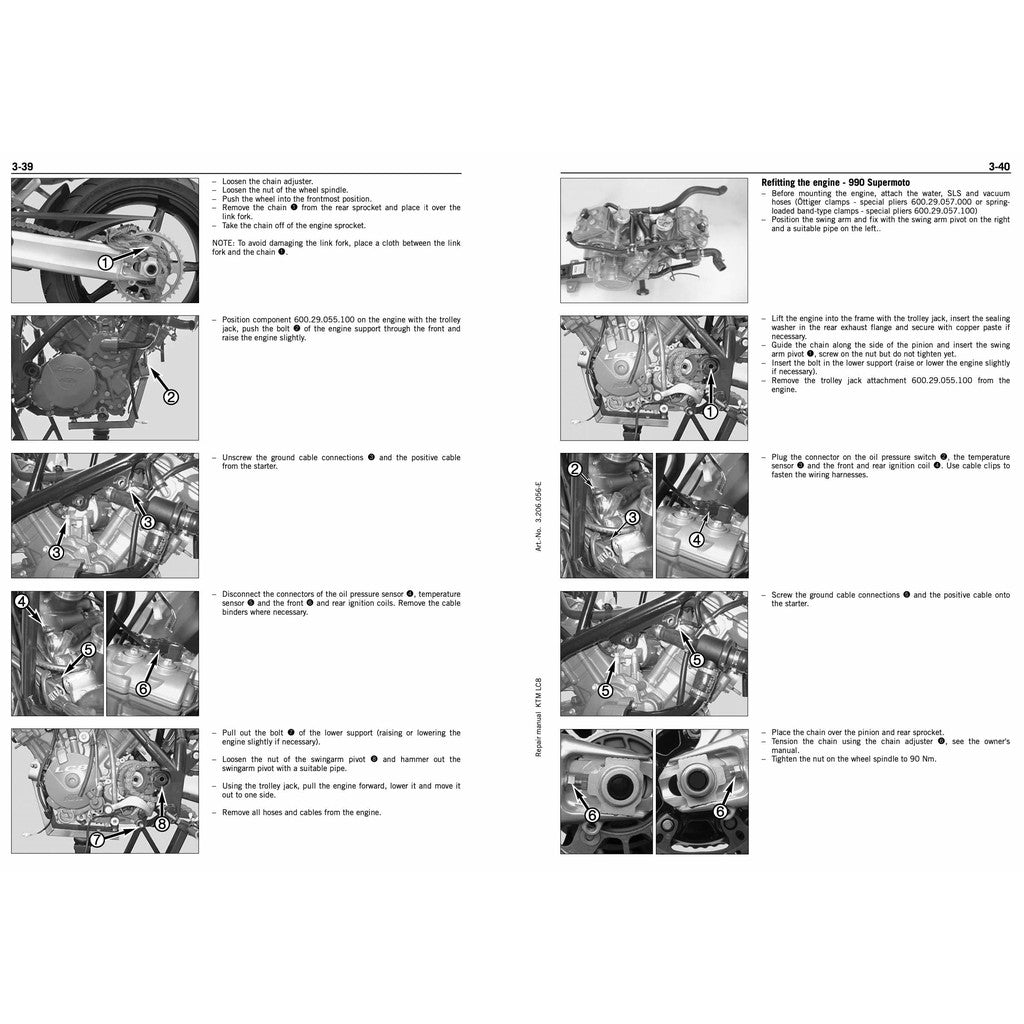 KTM 950/990 ADVENTURE (2003-2008) SERVICE REPAIR WORKSHOP MANUAL + PARTS CATALOGUE + OWNER'S MANUAL