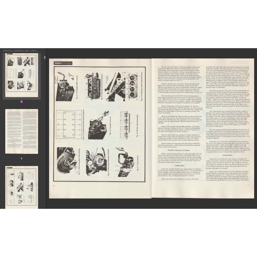 TOYOTA CORONA T40/T50 (1962-1972) SERVICE WORKSHOP MANUAL HARDCOVER