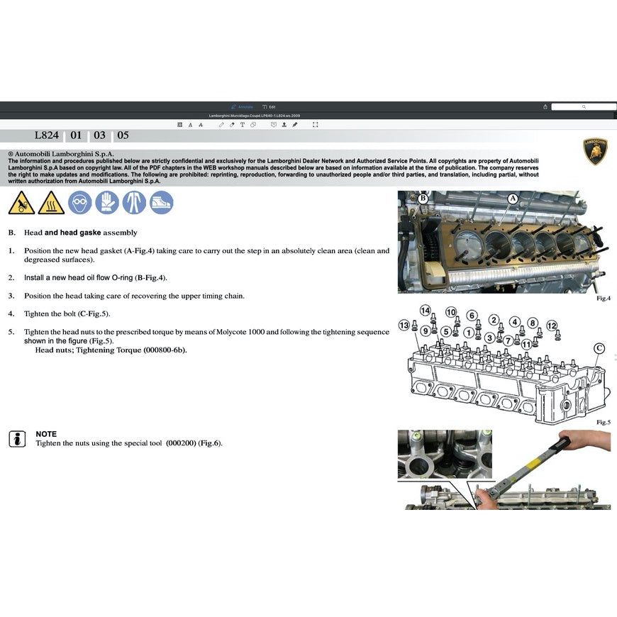 LAMBORGHINI MURCIELAGO LP640 (2006-2010) FACTORY SERVICE MANUAL