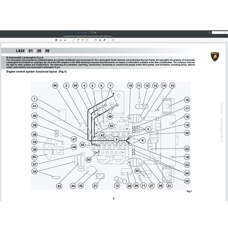 LAMBORGHINI MURCIELAGO LP670 (2009-2010) FACTORY SERVICE MANUAL