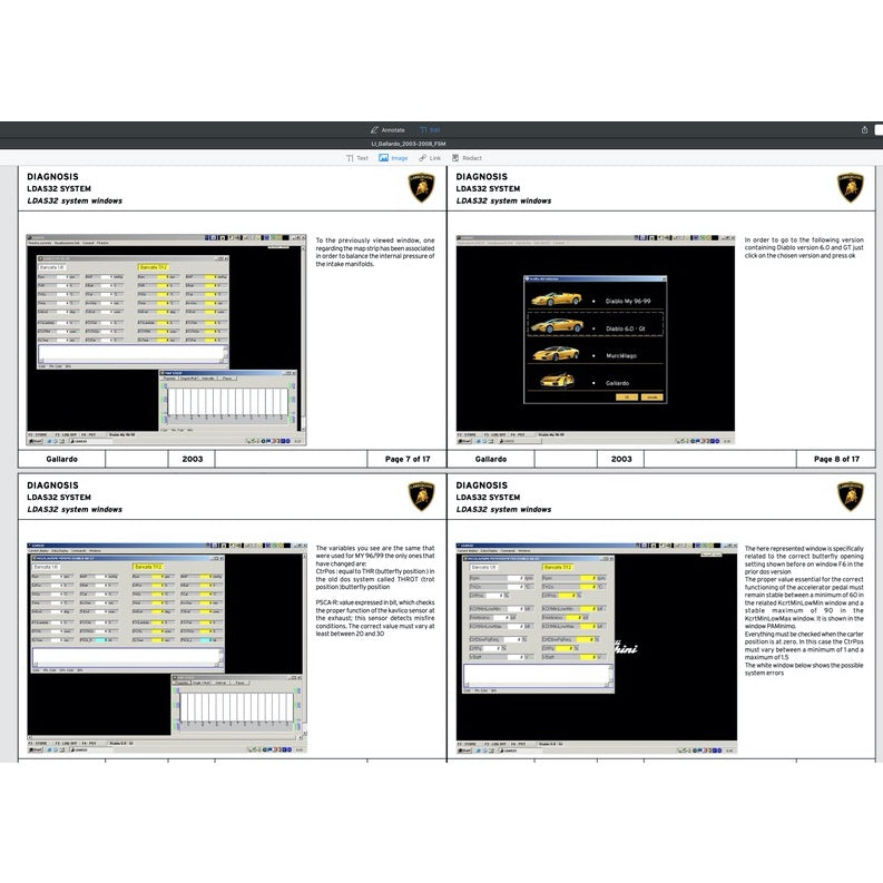 LAMBORGHINI GALLARDO COUPE LDAS32 (2003-2008) FACTORY SERVICE WORKSHOP MANUAL