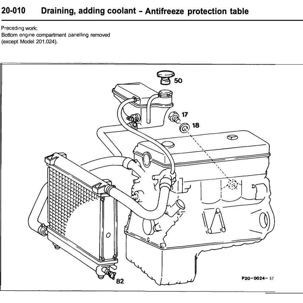 MERCEDES-BENZ 190 W201 (1982-1993) SERVICE WORKSHOP MANUAL LIBRARY