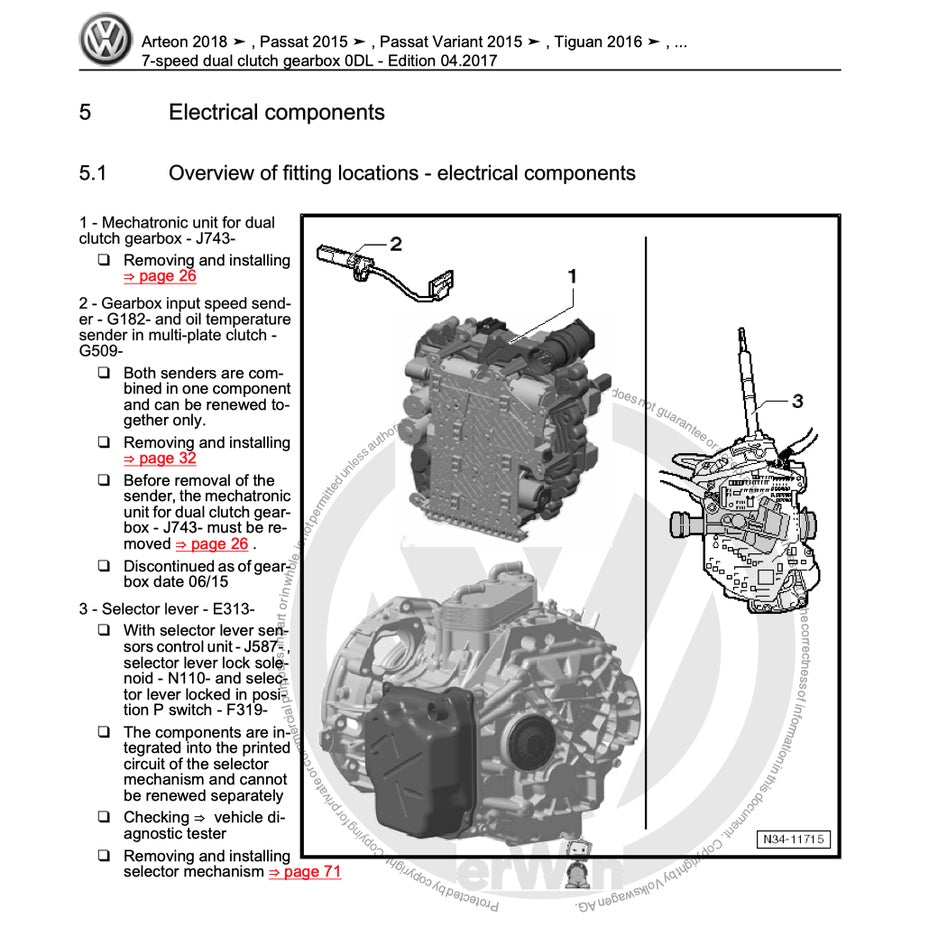 VW TIGUAN II AD/BW (2016+) SERVICE WORKSHOP MANUAL