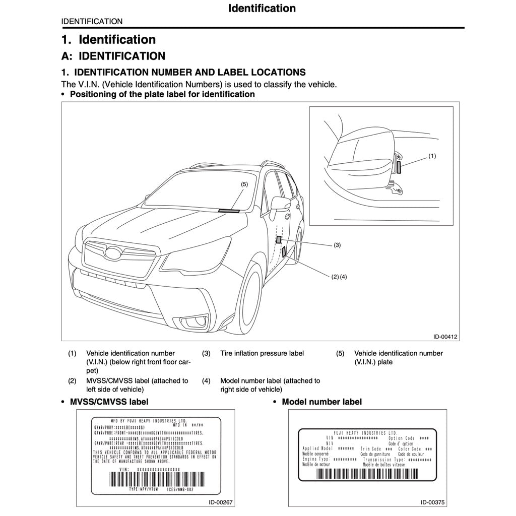 SUBARU FORESTER SJ (2013-2018) SERVICE WORKSHOP MANUAL