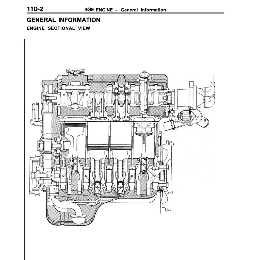 MITSUBISHI ENGINE ALL SERIES 3G/4G/4D/4A/4M/6A/6G/F8/F9 (1985-2005) REPAIR & SERVICE WORKSHOP MANUAL